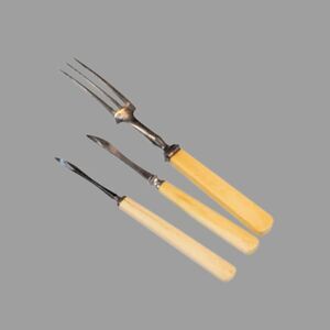 Antique 2 Nut Picks And 1 Fork Bakelite Handles Grandmas Kitchen